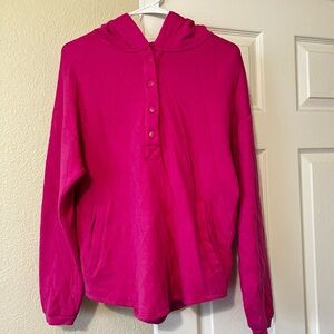 Universal thread half snap button pullover hoodie